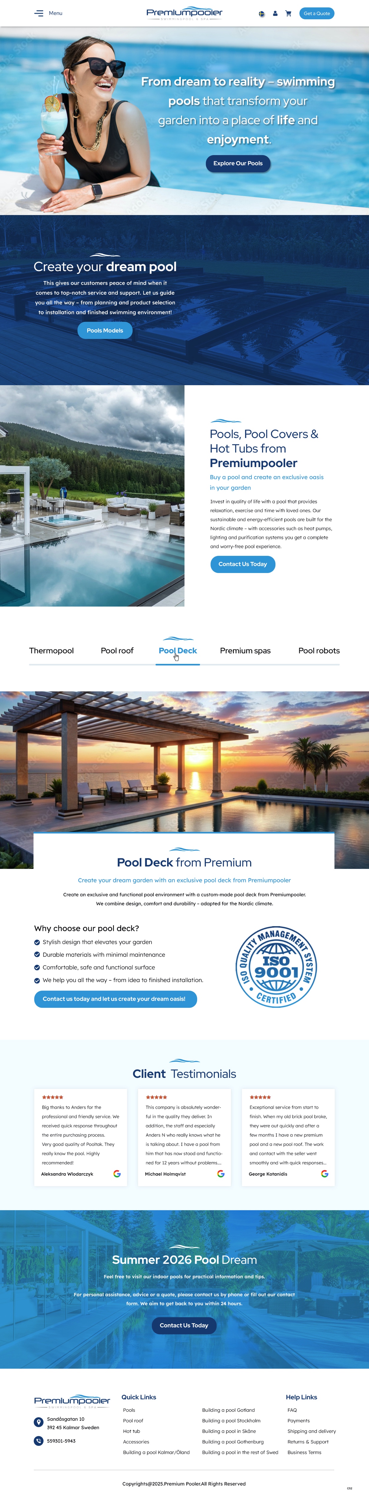 Web Design by pb for PLATINUMPOOLS | Design #36389574