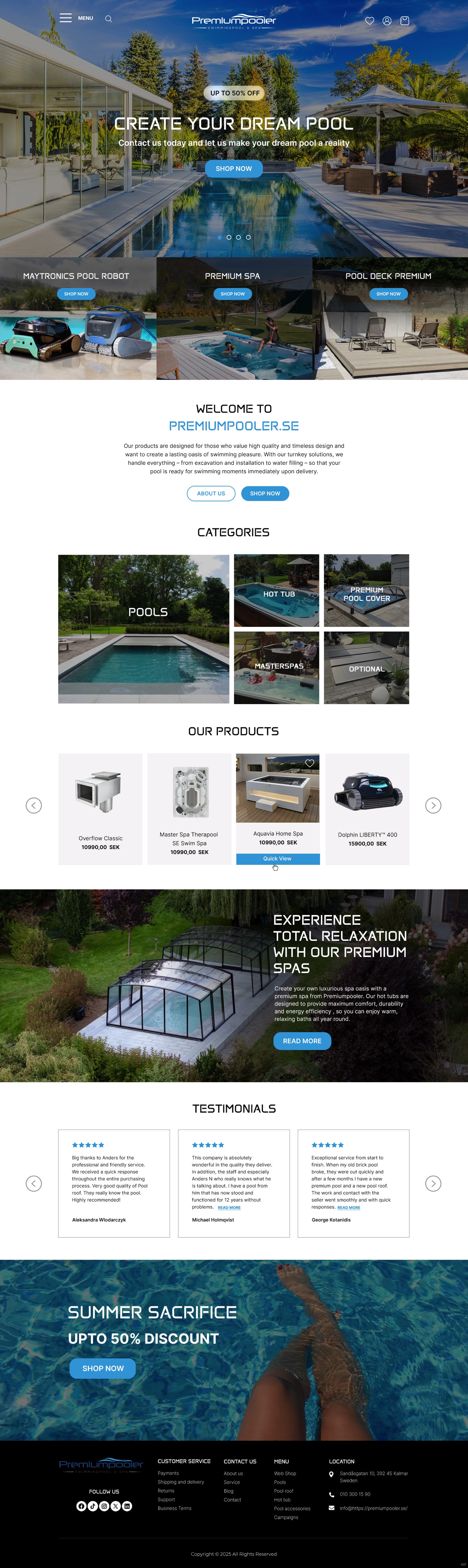 Web Design by pb for PLATINUMPOOLS | Design #36389577