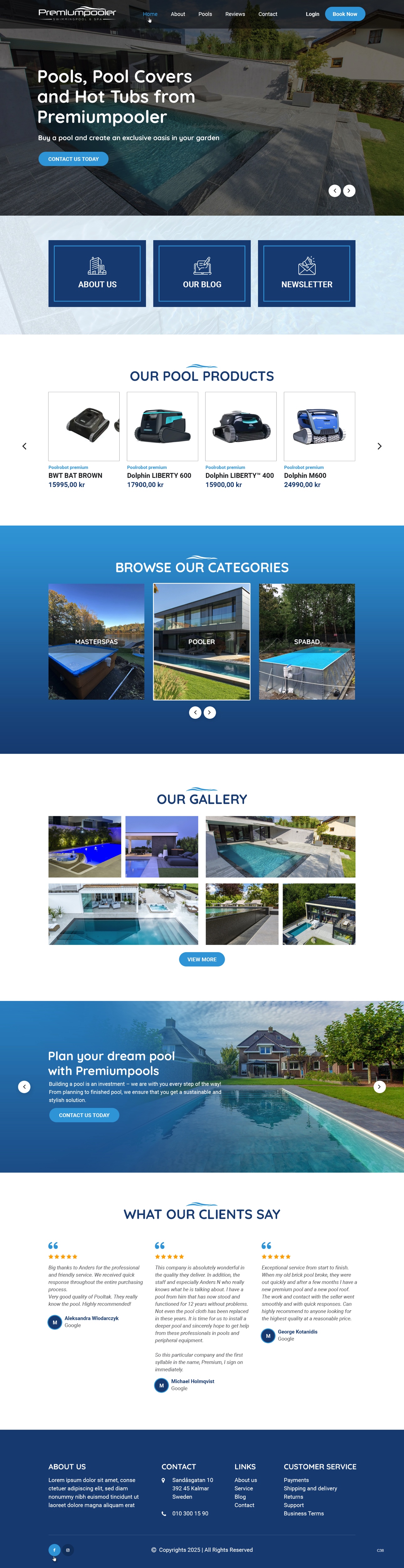 Web Design by pb for PLATINUMPOOLS | Design #36389578