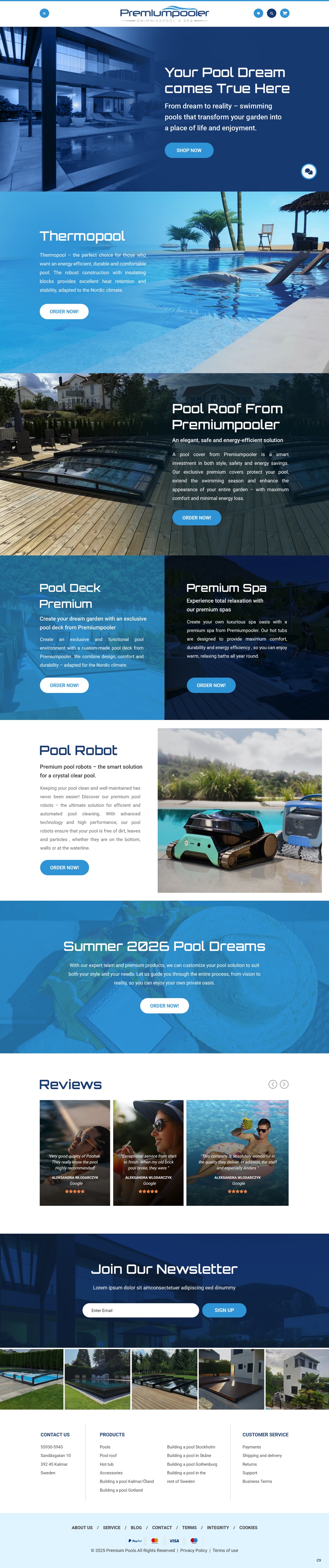Web Design par pb pour PLATINUMPOOLS | Design #36389583