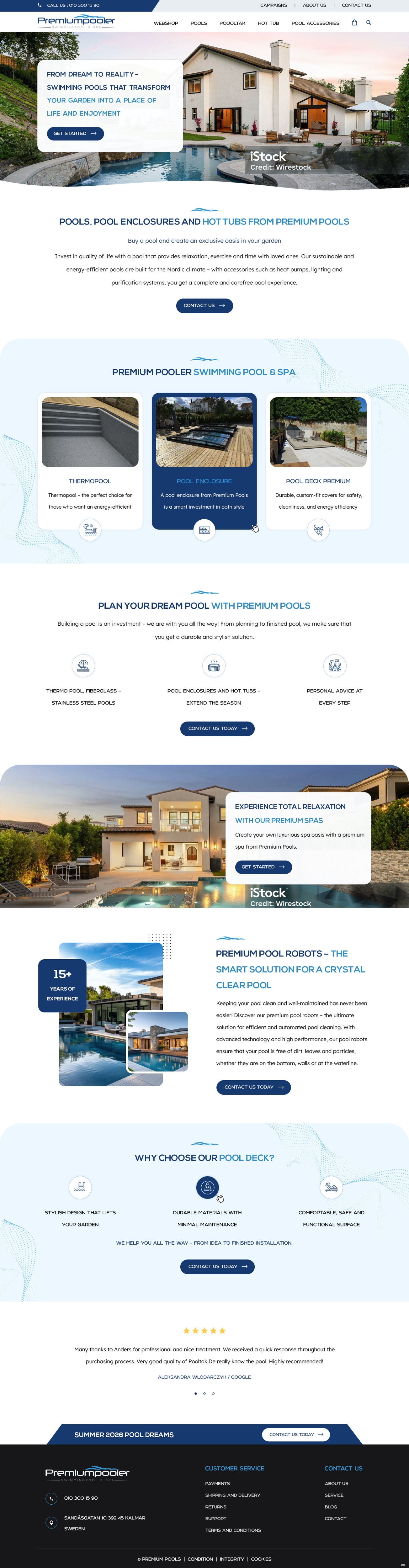 Web Design by pb for PLATINUMPOOLS | Design #36389584