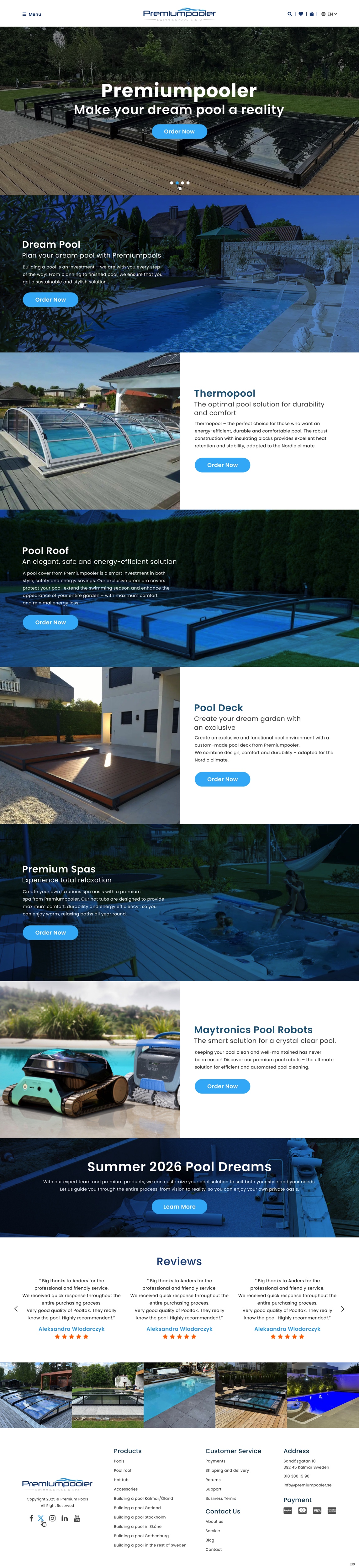Web Design by pb for PLATINUMPOOLS | Design #36389591