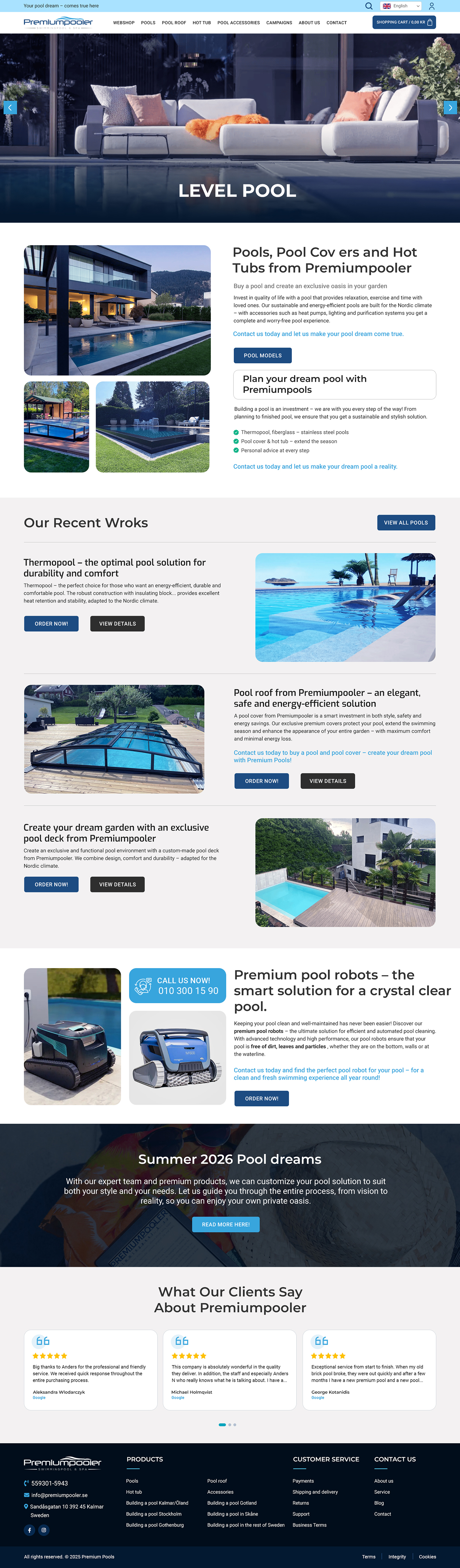 Web Design by NetSpidy for PLATINUMPOOLS | Design #36388668