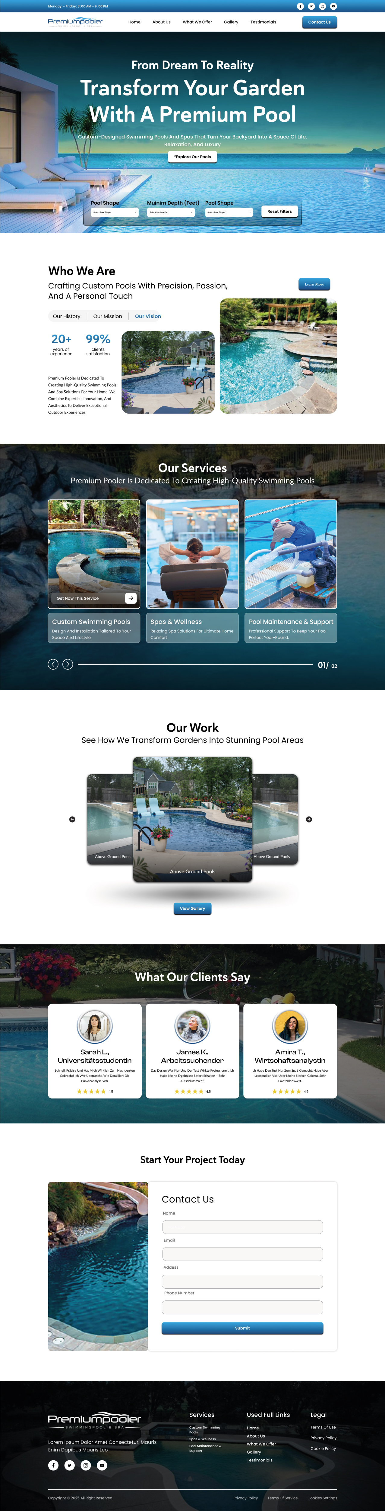 Web Design by victipedia for PLATINUMPOOLS | Design #36390149