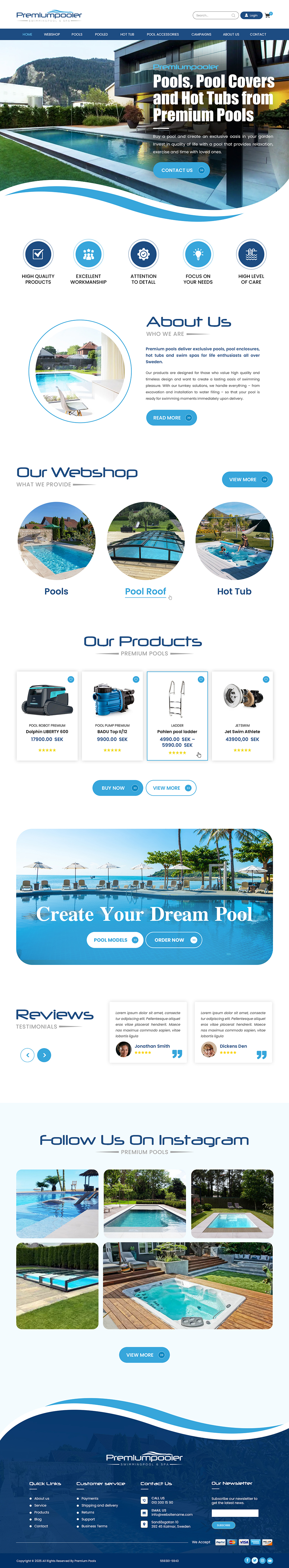 Web Design by Creations Box 2015 for PLATINUMPOOLS | Design #36386247