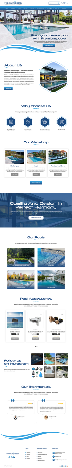 Web Design by Creations Box 2015 for PLATINUMPOOLS | Design: #36386248