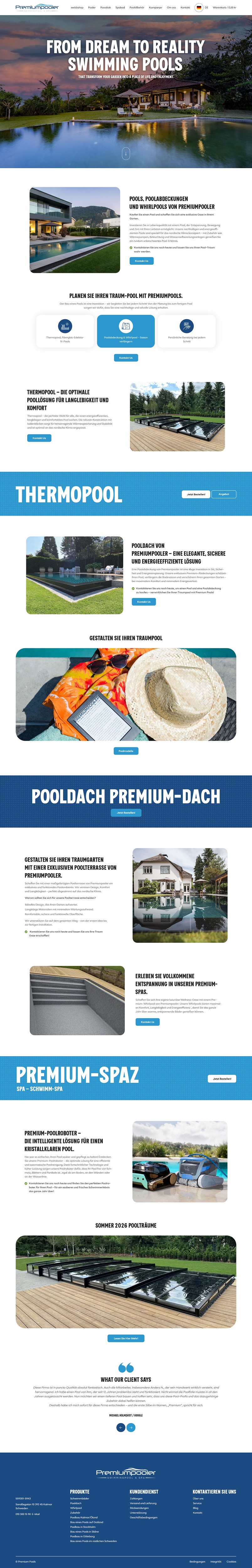 Web Design by NZ Creatives for PLATINUMPOOLS | Design #36382373