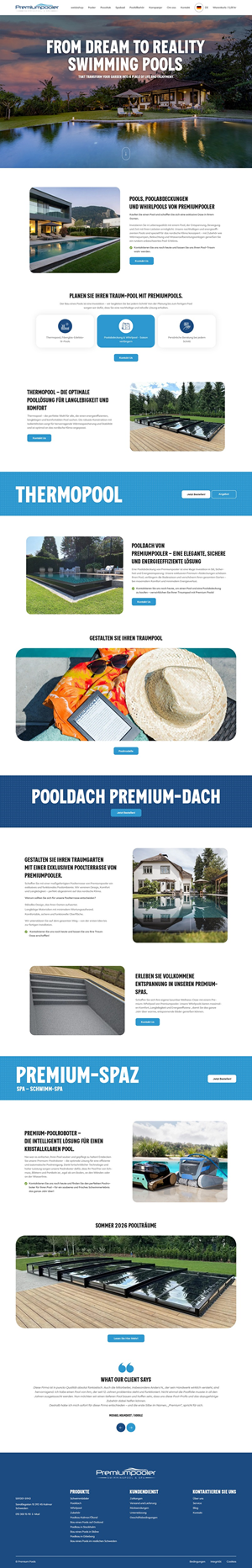 Web Design by nzdesigners for PLATINUMPOOLS | Design #36382373