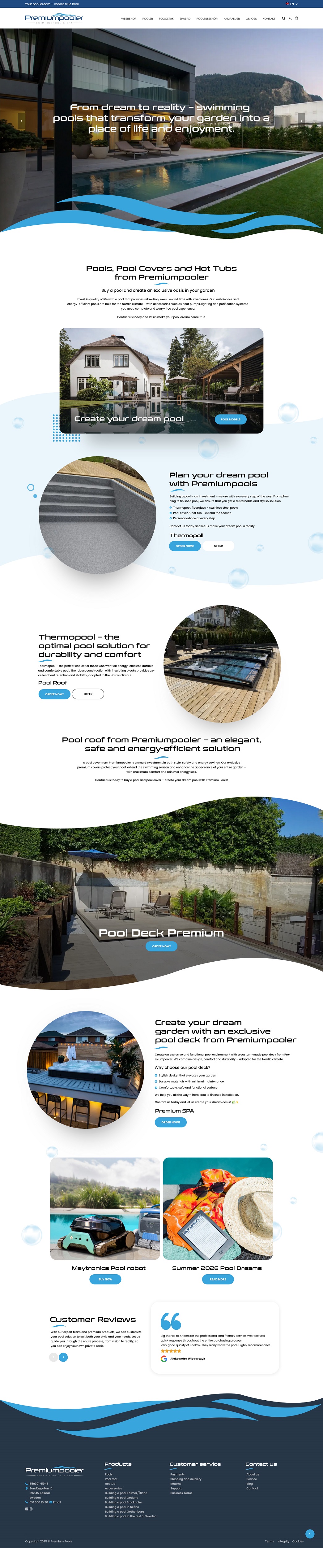 Web Design by NZ Creatives for PLATINUMPOOLS | Design #36382374