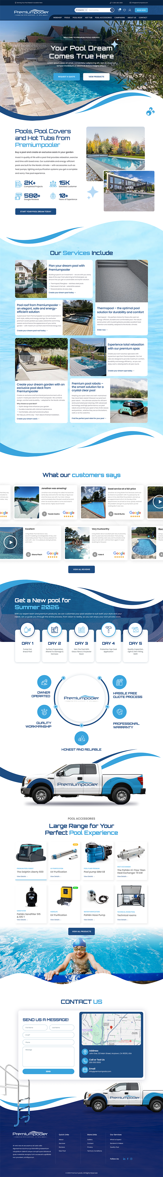 Web Design by UniqueCreator99 for PLATINUMPOOLS | Design #36380382