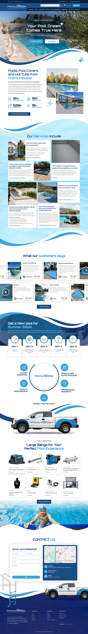 Web Design by UniqueCreator99 for PLATINUMPOOLS | Design #36380382