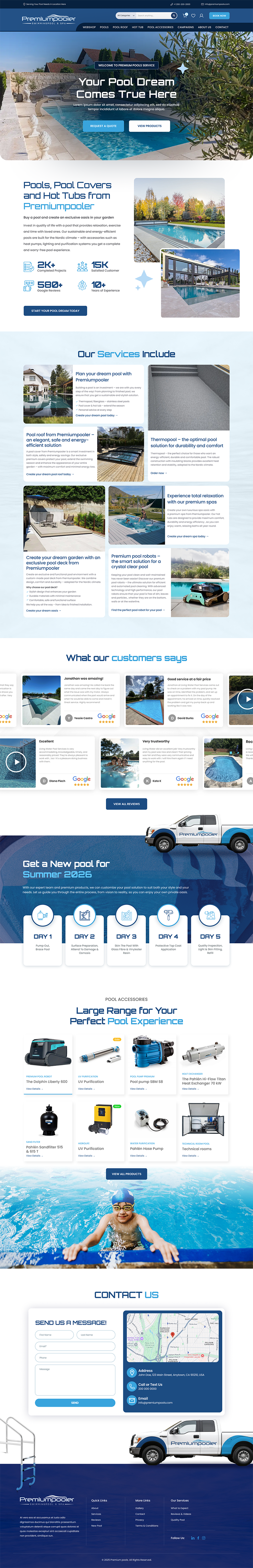 Web Design by UniqueCreator99 for PLATINUMPOOLS | Design #36381670