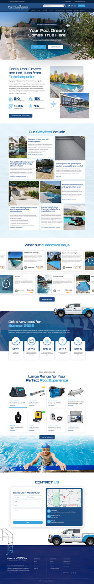 Web Design by UniqueCreator99 for PLATINUMPOOLS | Design: #36381670