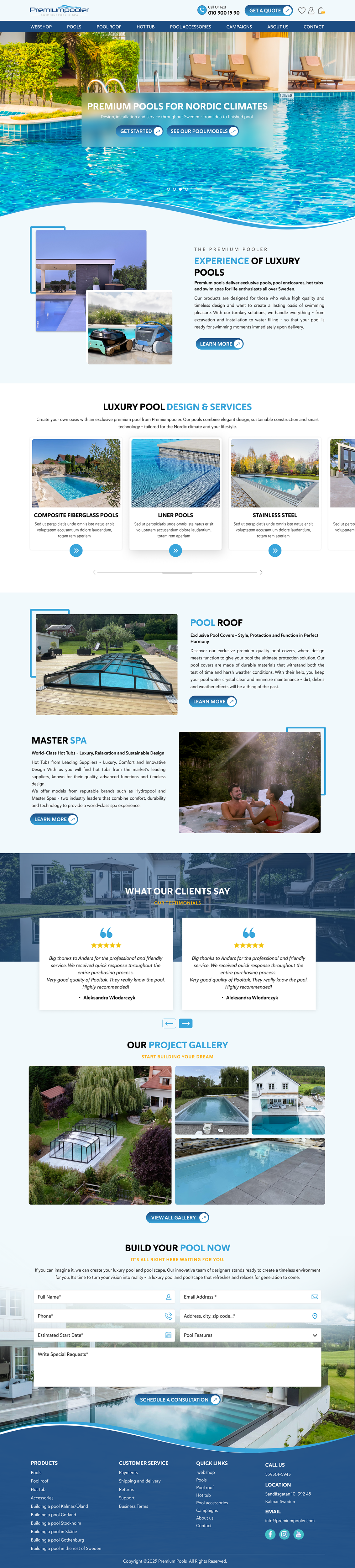 Web Design by Titan Eagle for PLATINUMPOOLS | Design #36384411