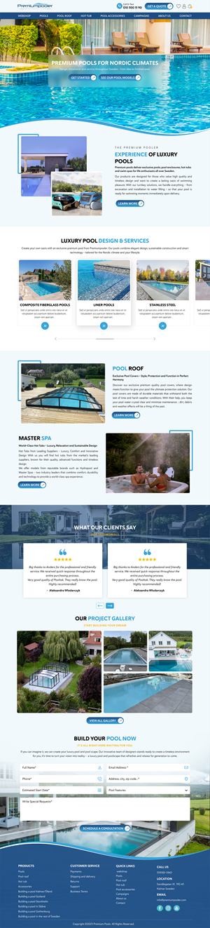 Web Design by Titan Eagle for PLATINUMPOOLS | Design: #36384411