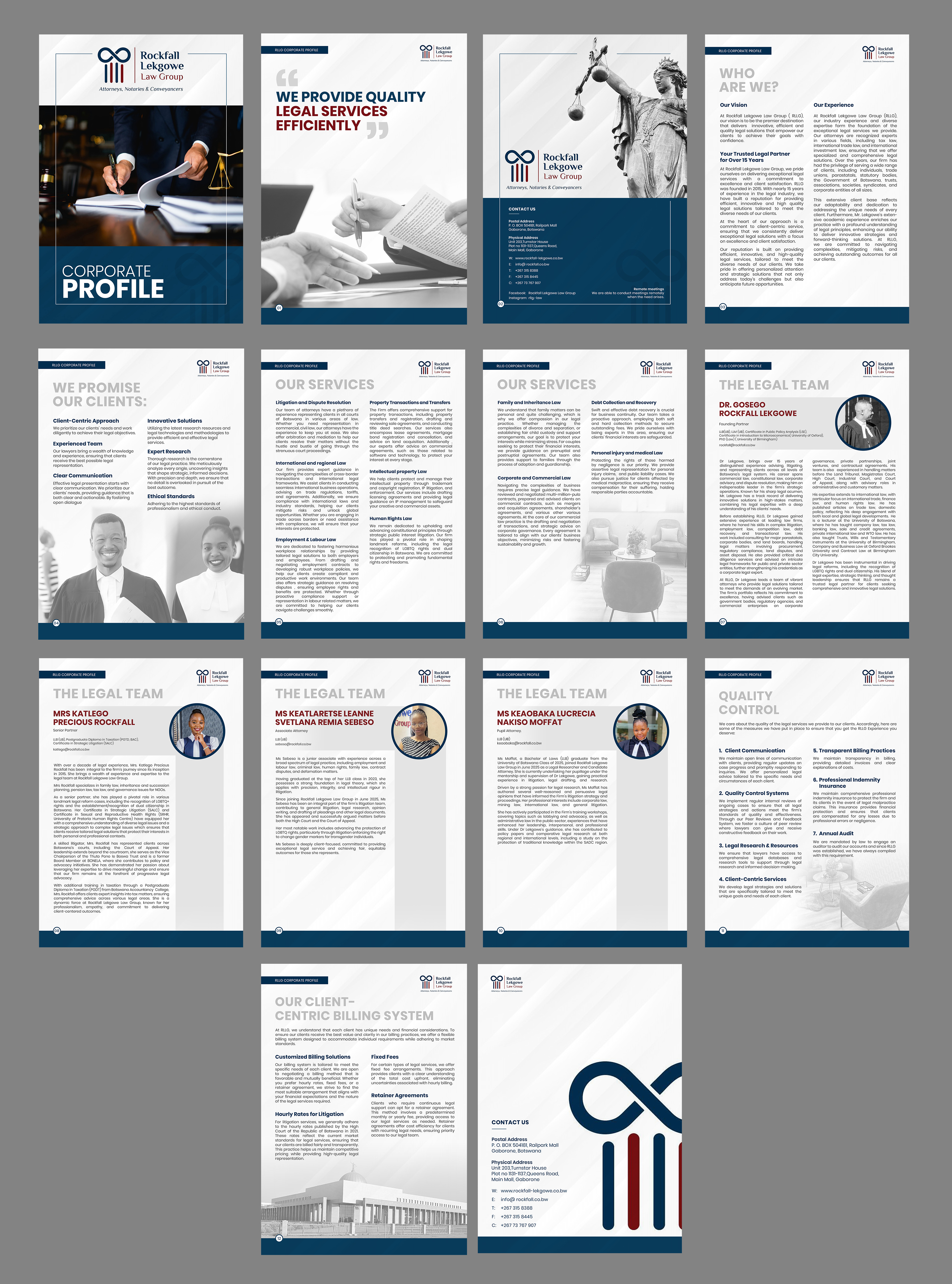 Diseño de Brochure por ARTOGRAPHY para Rockfall Lekgowe Law Group  | Diseño #36389050