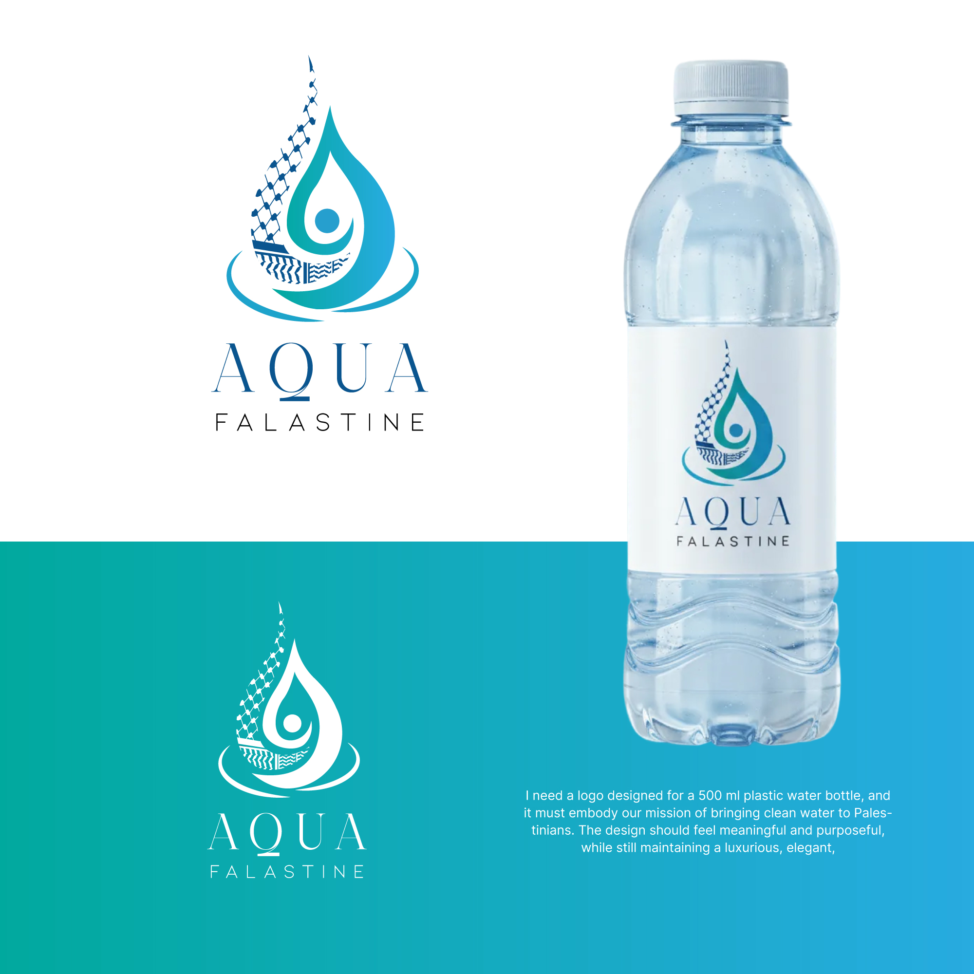 Logo Design by Farhad Kreative for Aqua Falastine  | Design #36406326