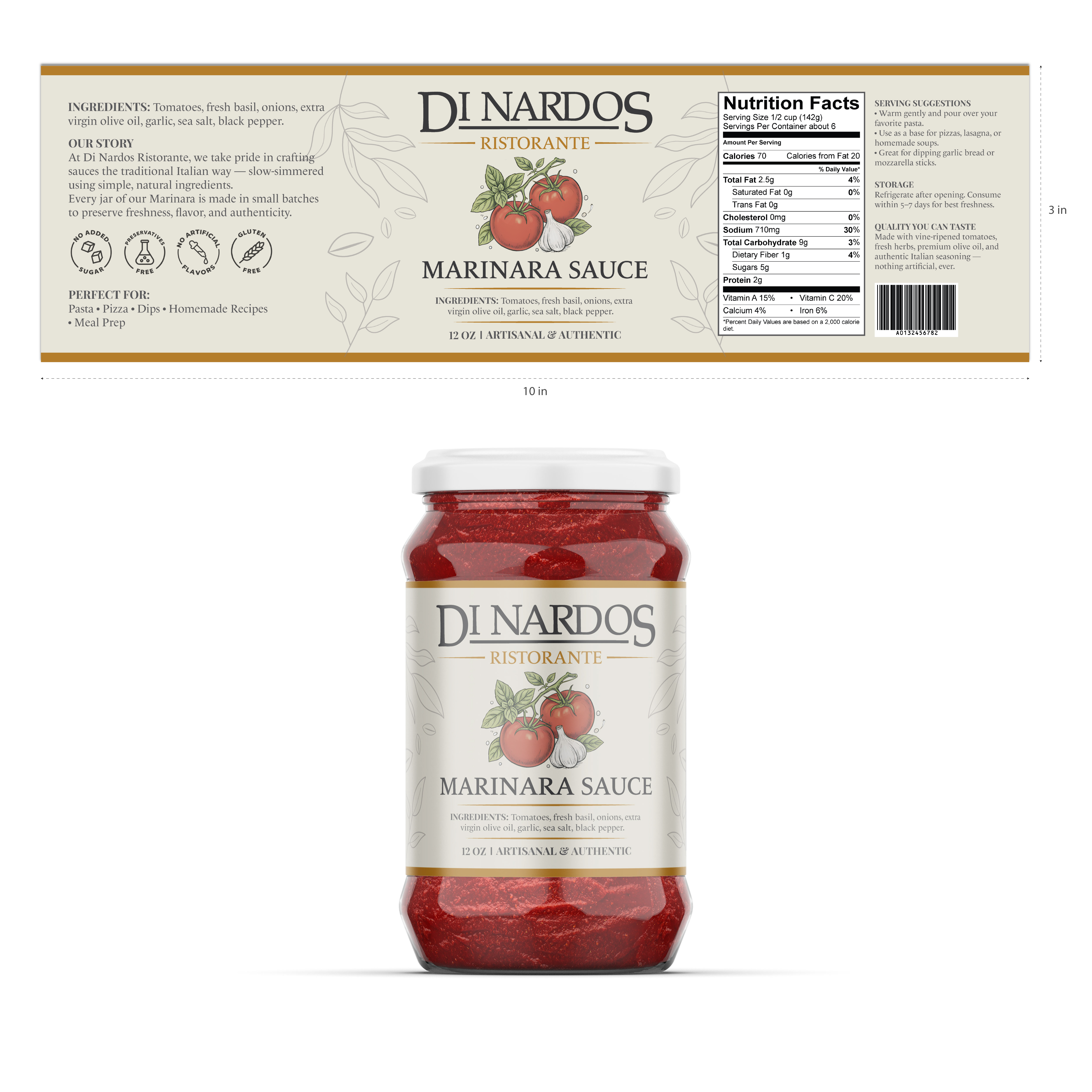 Label Design by Creative Studio X for di nardos restaurant | Design #36450553