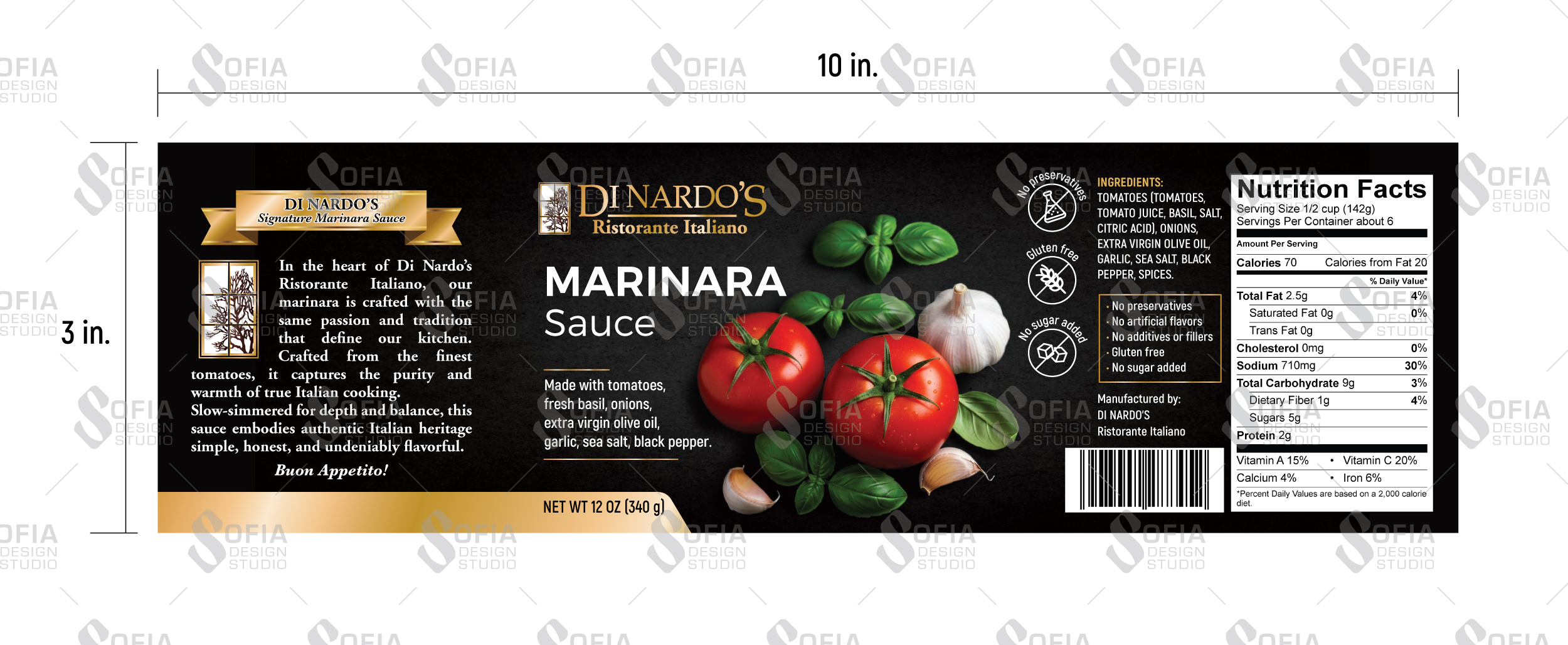 Diseño de Etiqueta por SofiaDesignStudio para di nardos restaurant | Diseño #36454817