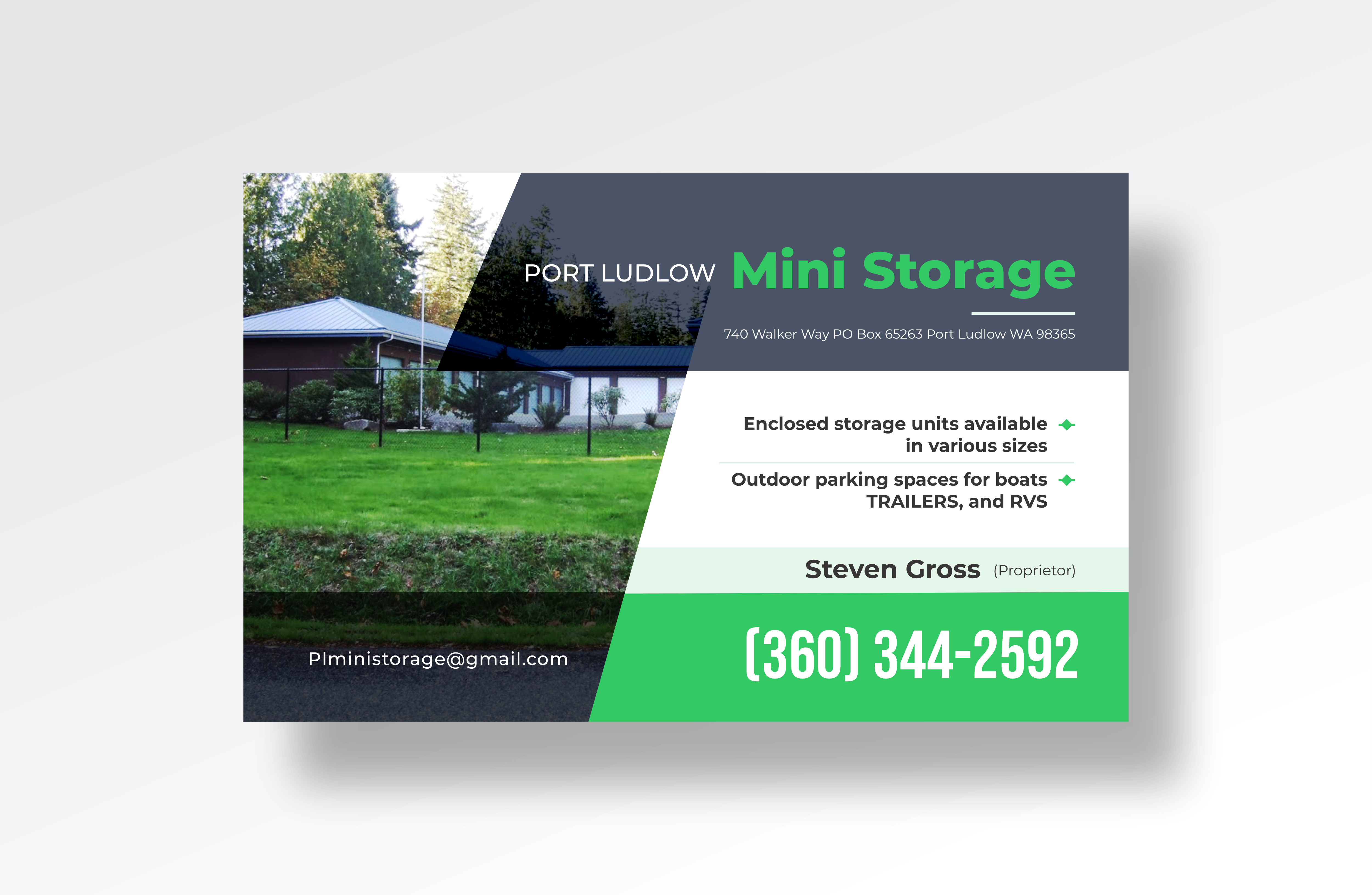 Graphic Design by dadaMEDIA for Port Ludlow Mini Storage LLC | Design #36464642