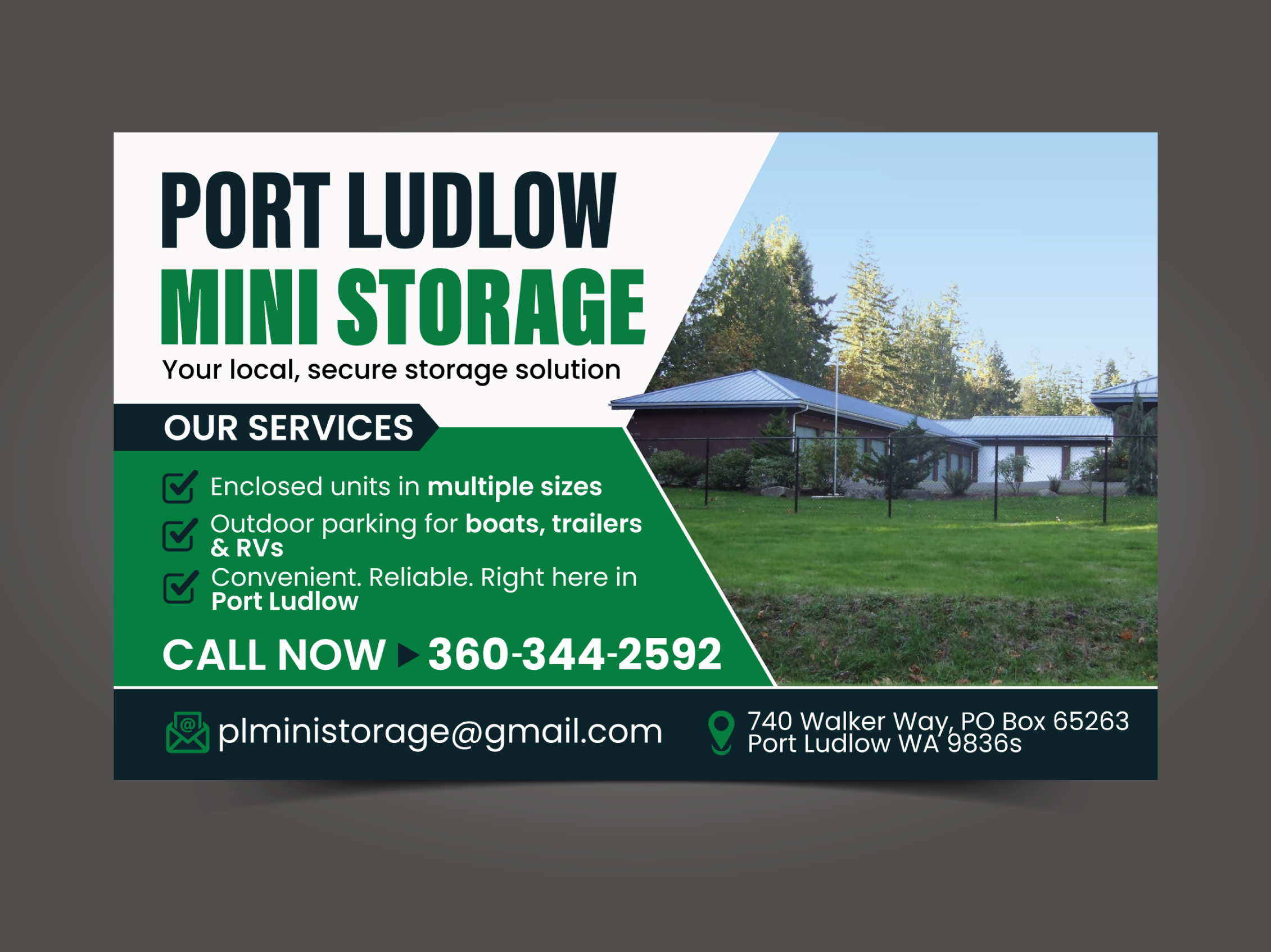 Graphic Design by Adi GFX for Port Ludlow Mini Storage LLC | Design: #36461180
