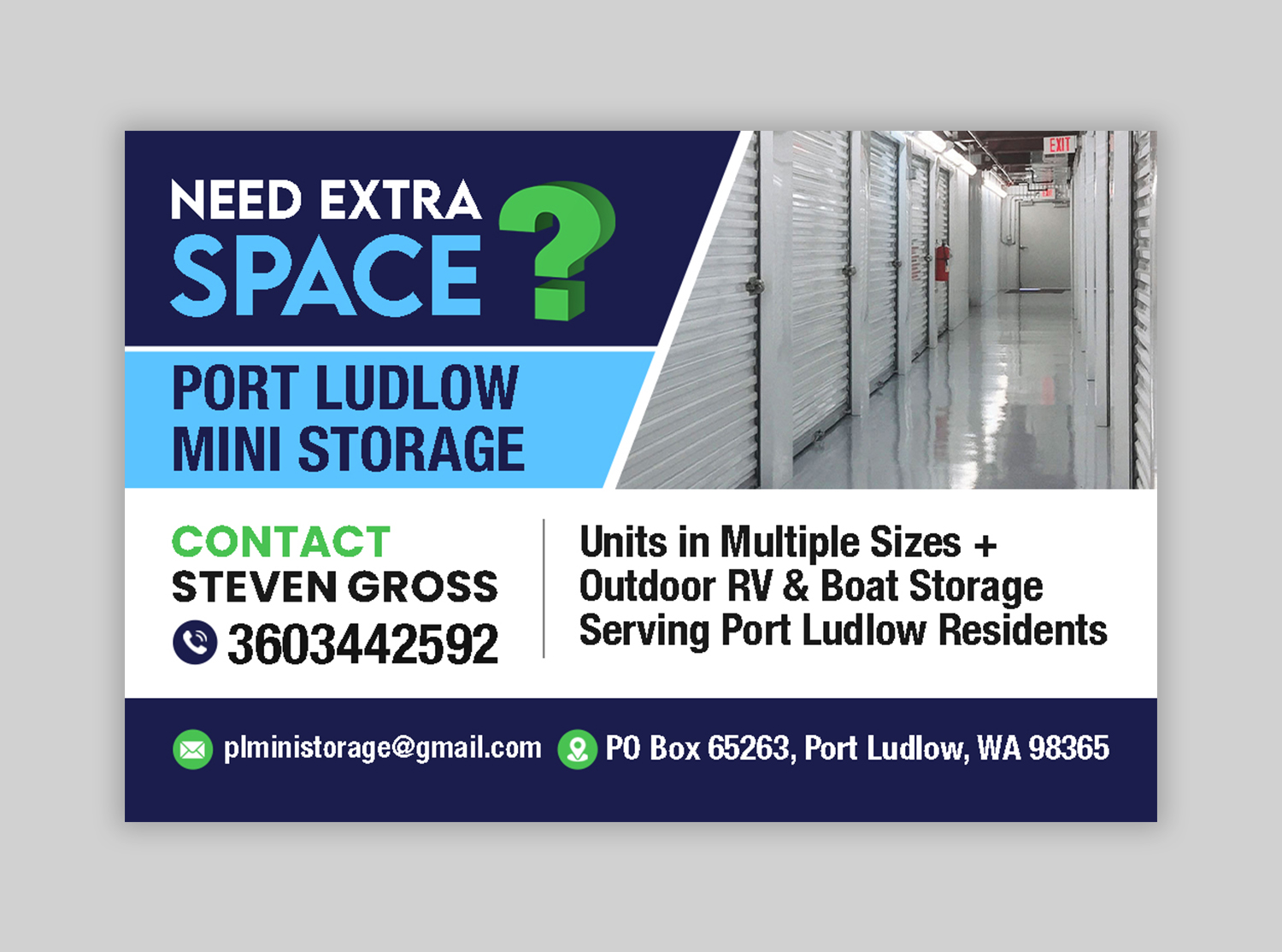 Graphic Design by debdesign for Port Ludlow Mini Storage LLC | Design #36462329