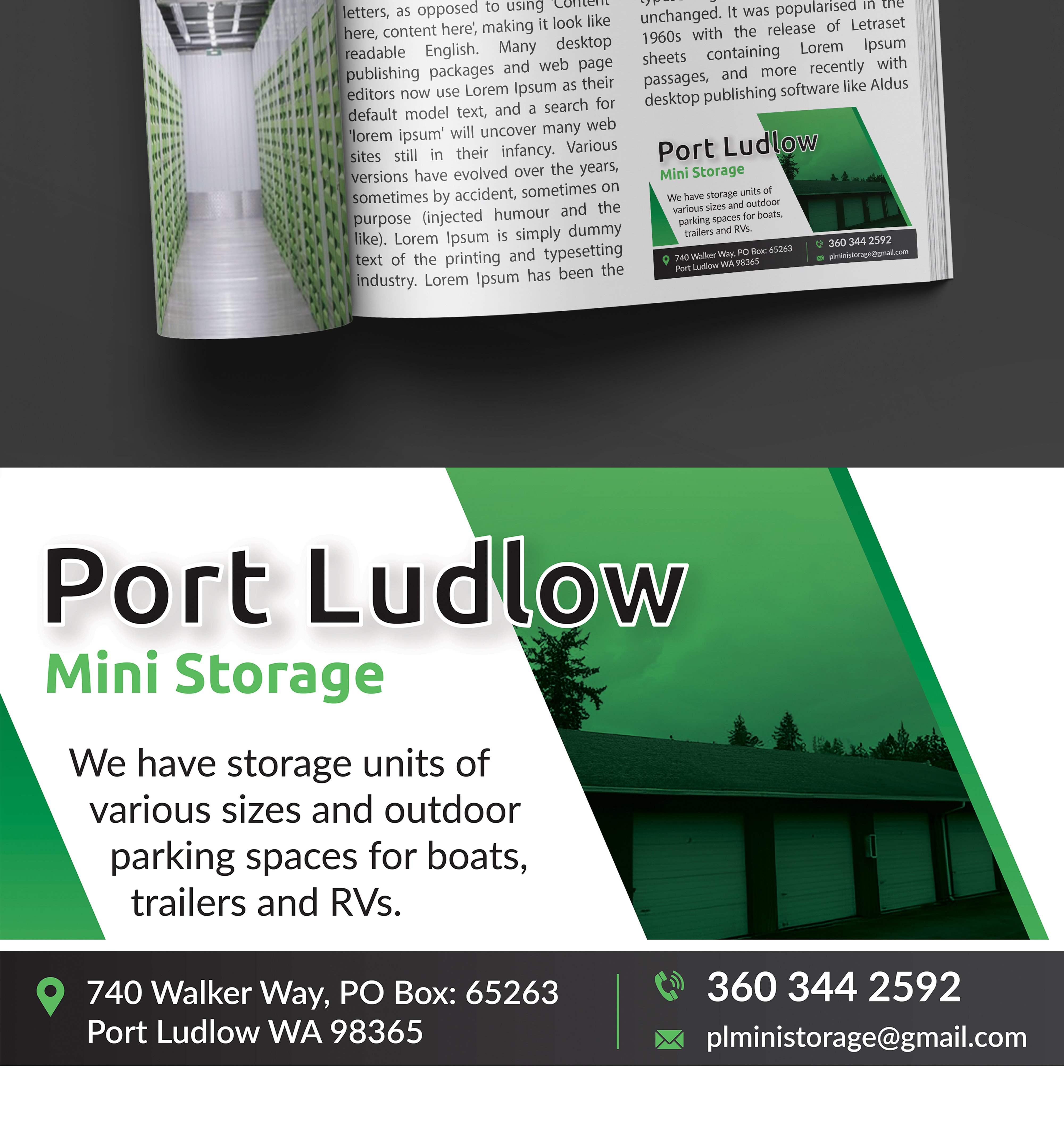 Graphic Design by Impressive Designs for Port Ludlow Mini Storage LLC | Design #36461702