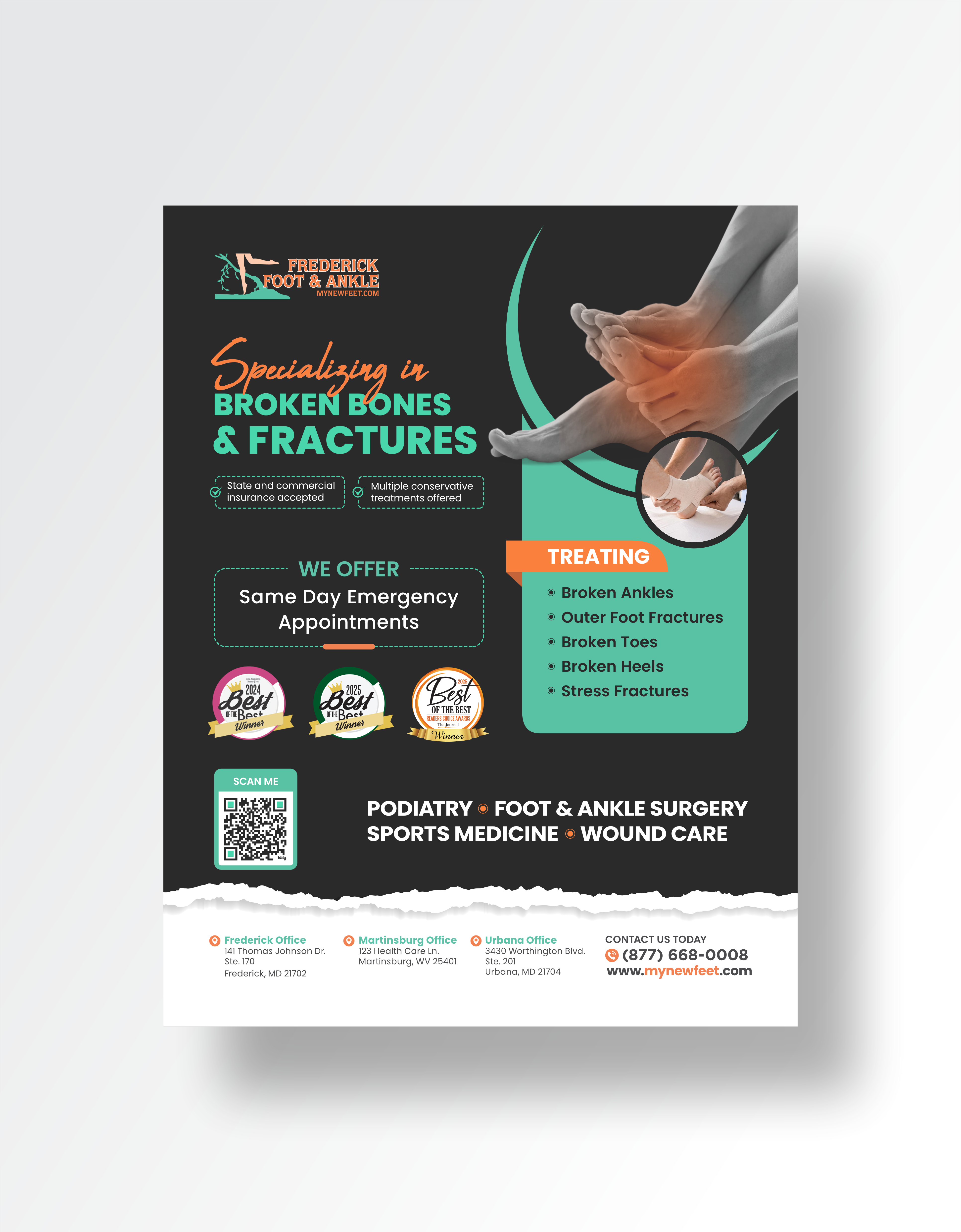 Diseño de Flyer por dadaMEDIA para Frederick Foot & Ankle | Diseño #36469773