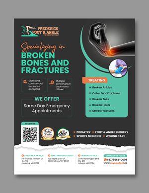 Diseño de Flyer por debdesign para Frederick Foot & Ankle | Diseño: #36465791