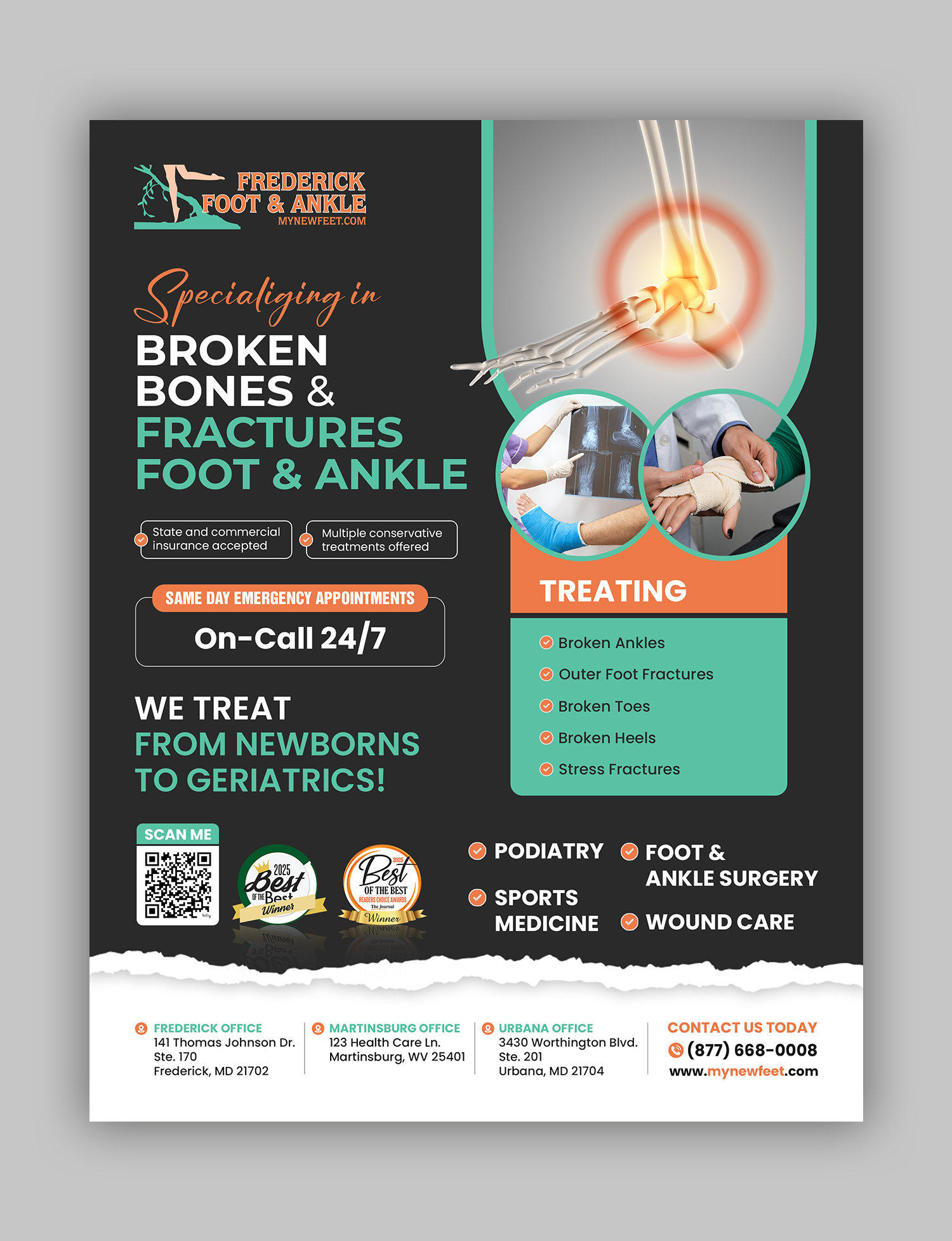 Diseño de Flyer por debdesign para Frederick Foot & Ankle | Diseño #36466127