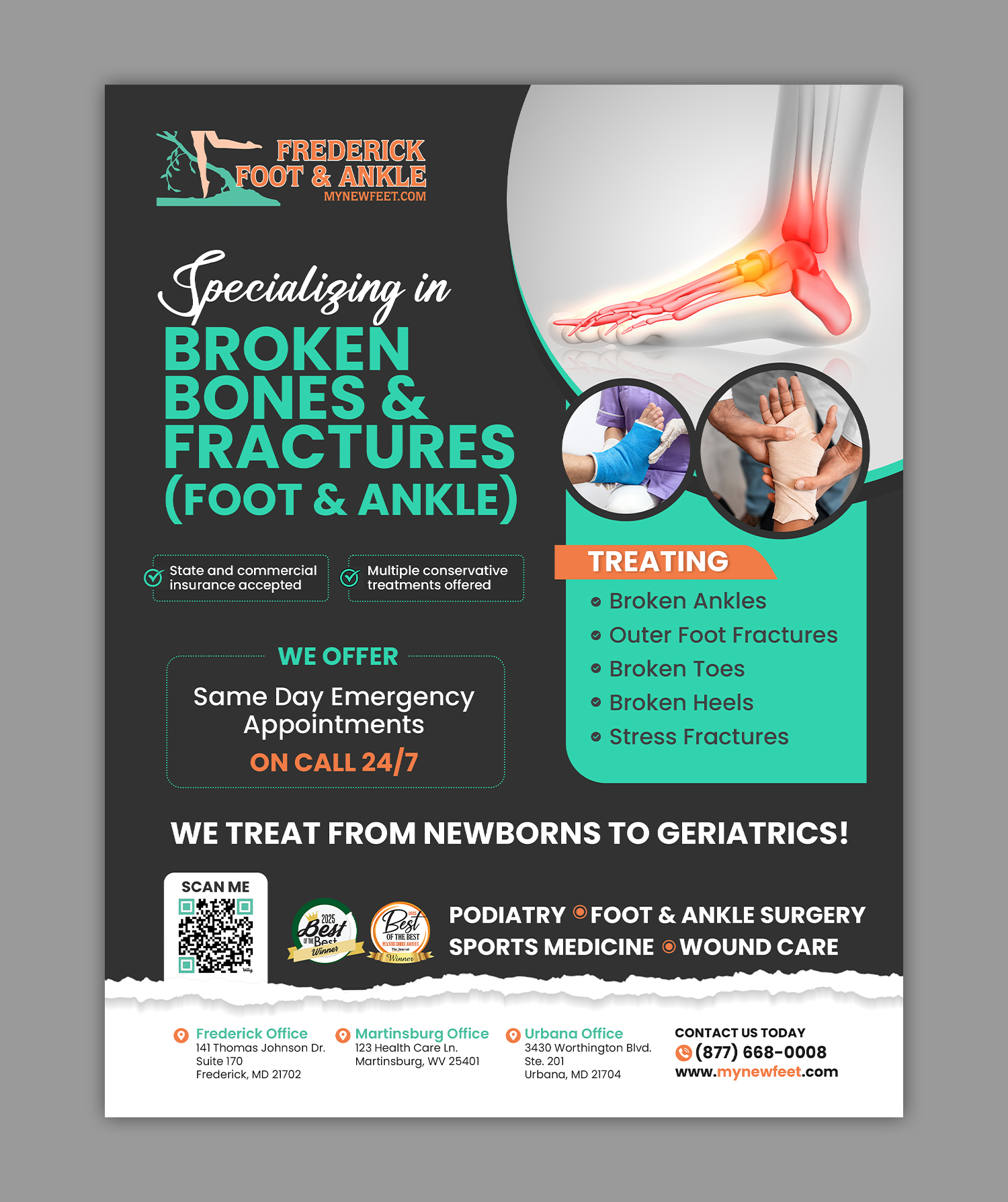 Diseño de Flyer por debdesign para Frederick Foot & Ankle | Diseño #36466843