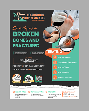 Diseño de Flyer por Creations Box 2015 para Frederick Foot & Ankle | Diseño: #36467389