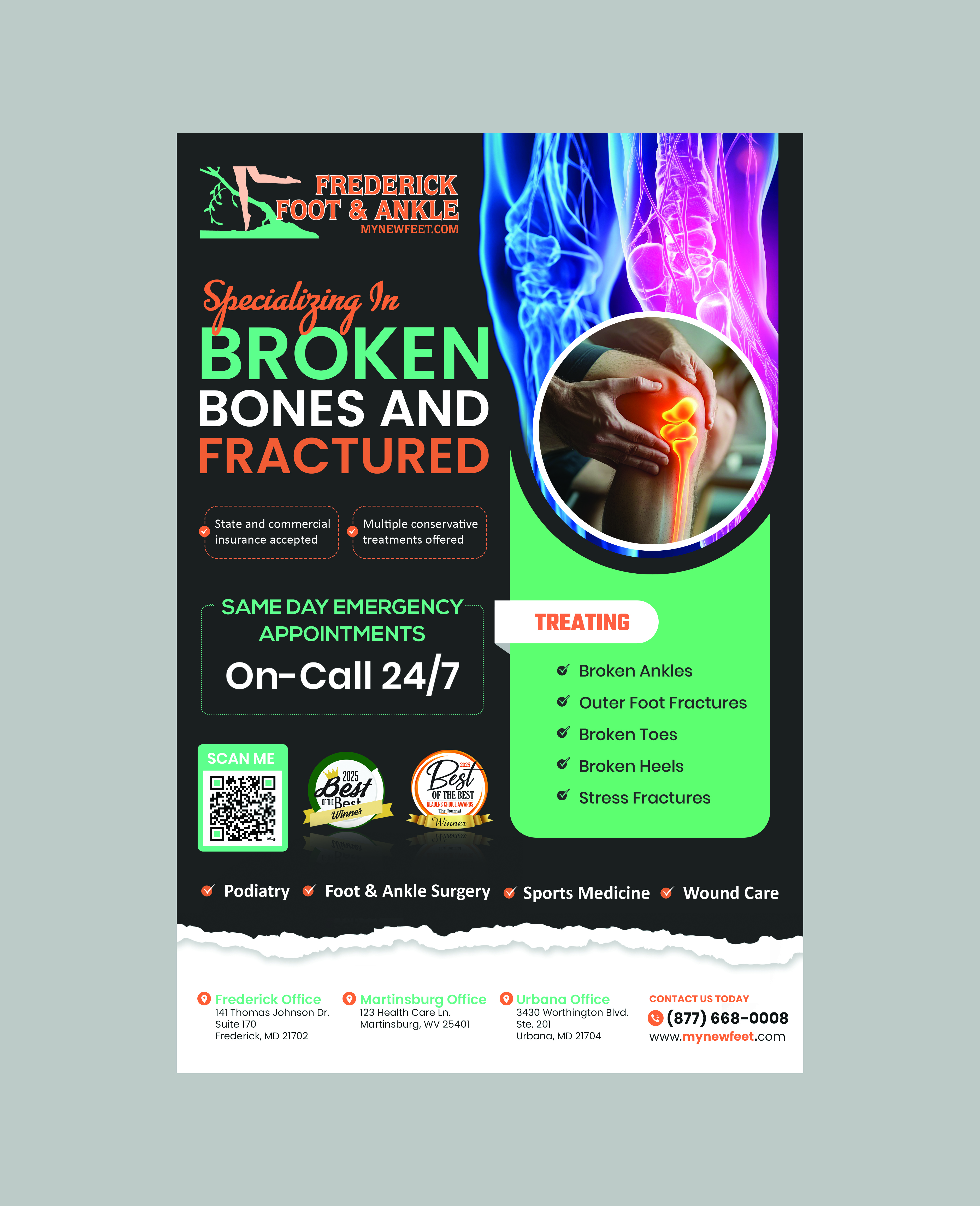 Diseño de Flyer por Creations Box 2015 para Frederick Foot & Ankle | Diseño #36467618