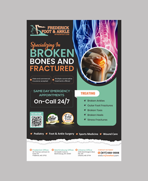 Diseño de Flyer por Creations Box 2015 para Frederick Foot & Ankle | Diseño: #36467618