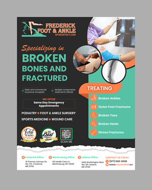 Diseño de Flyer por Creations Box 2015 para Frederick Foot & Ankle | Diseño: #36467646