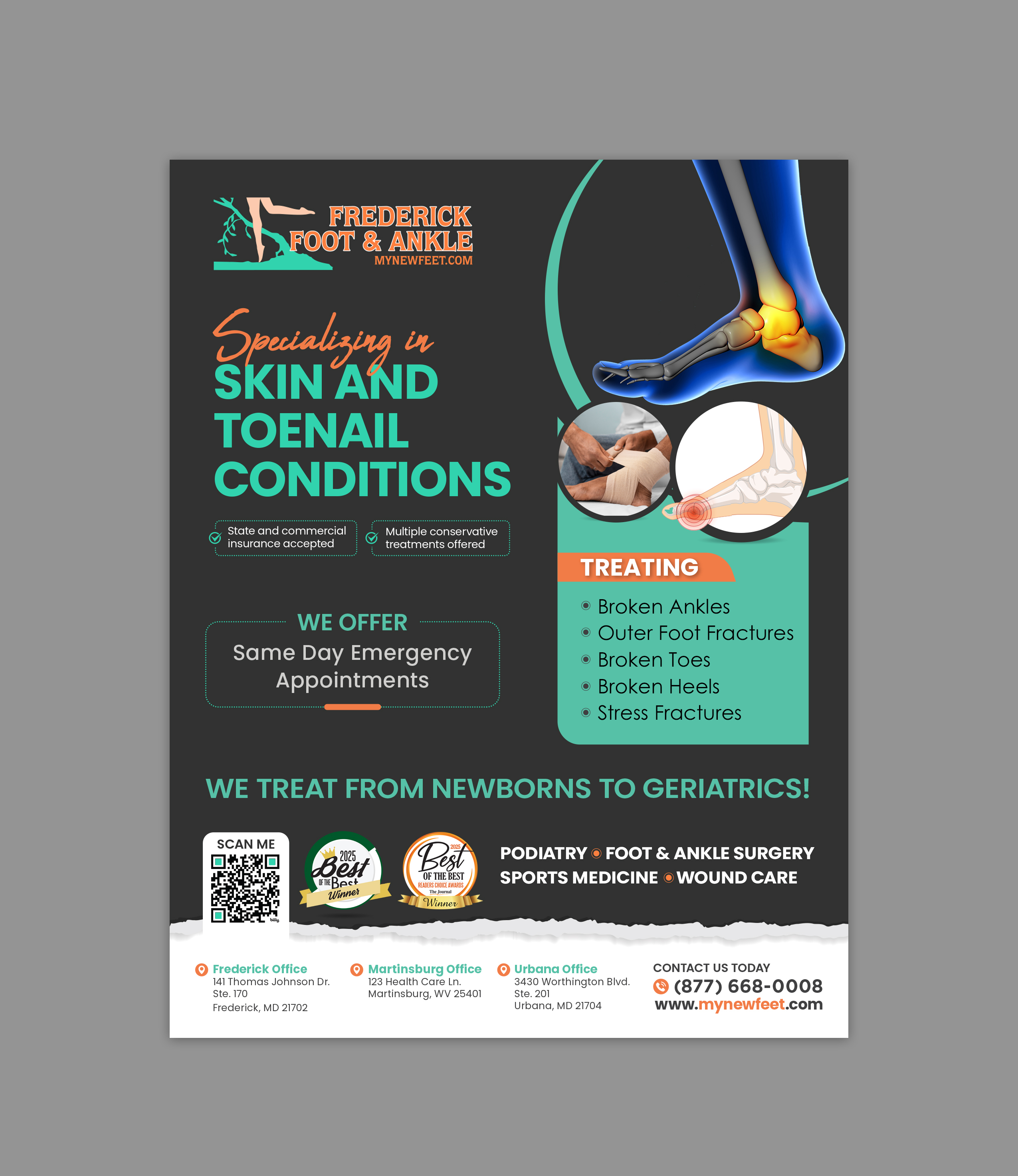 Diseño de Flyer por chandrayaan.creative para Frederick Foot & Ankle | Diseño #36466719