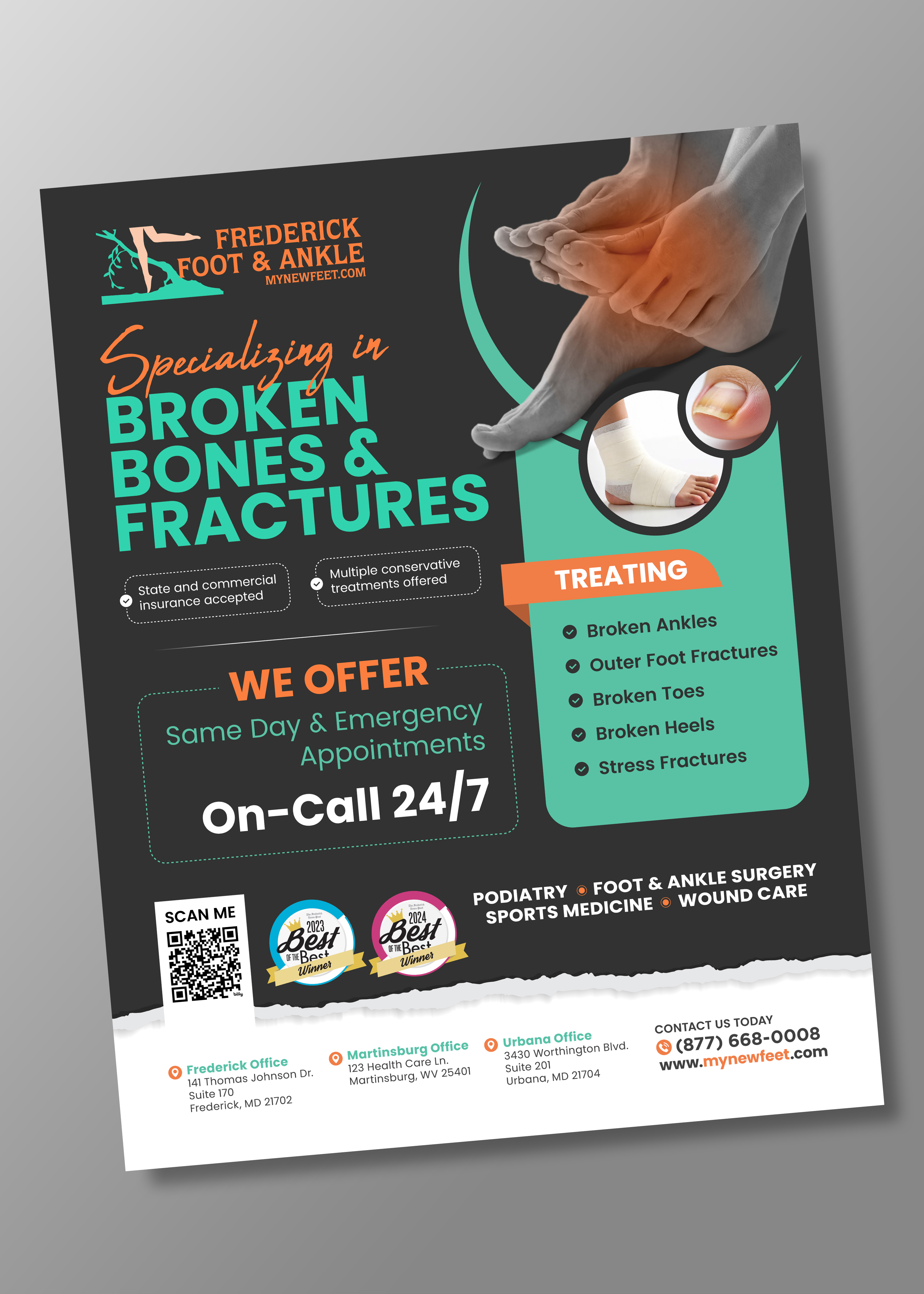 Diseño de Flyer por taufik_alrahman para Frederick Foot & Ankle | Diseño #36465001