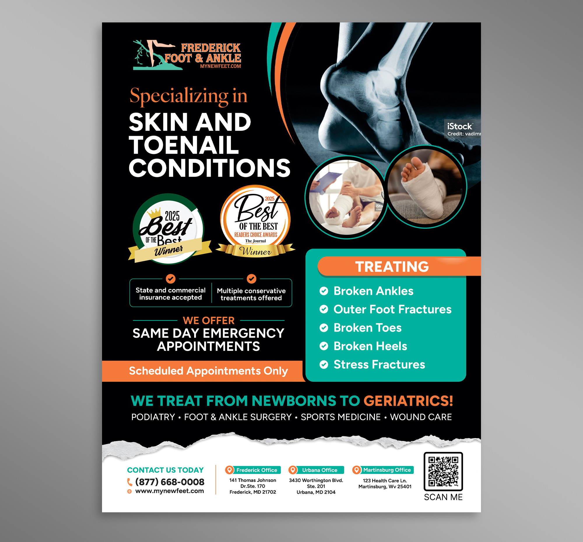 Diseño de Flyer por Dzhafir para Frederick Foot & Ankle | Diseño #36469018