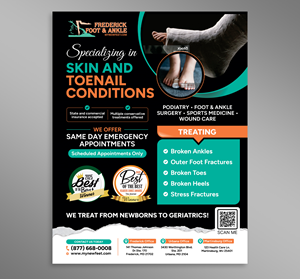 Diseño de Flyer por Dzhafir para Frederick Foot & Ankle | Diseño: #36469020