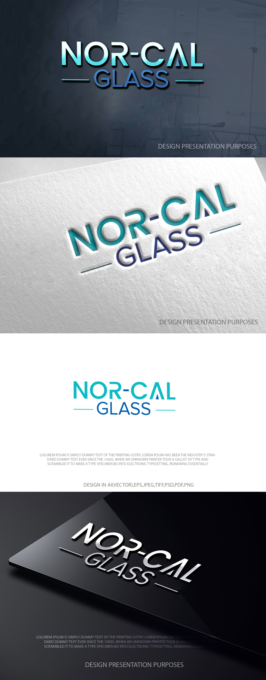 Logo Design by zebronicgraphic for Nor Cal glass | Design #36470487