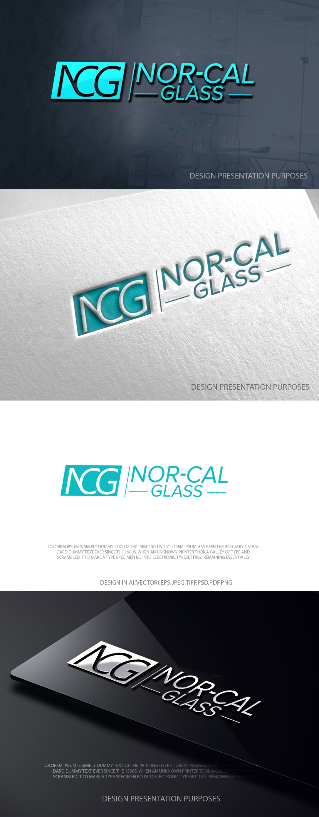 Logo Design by zebronicgraphic for Nor Cal glass | Design #36470489