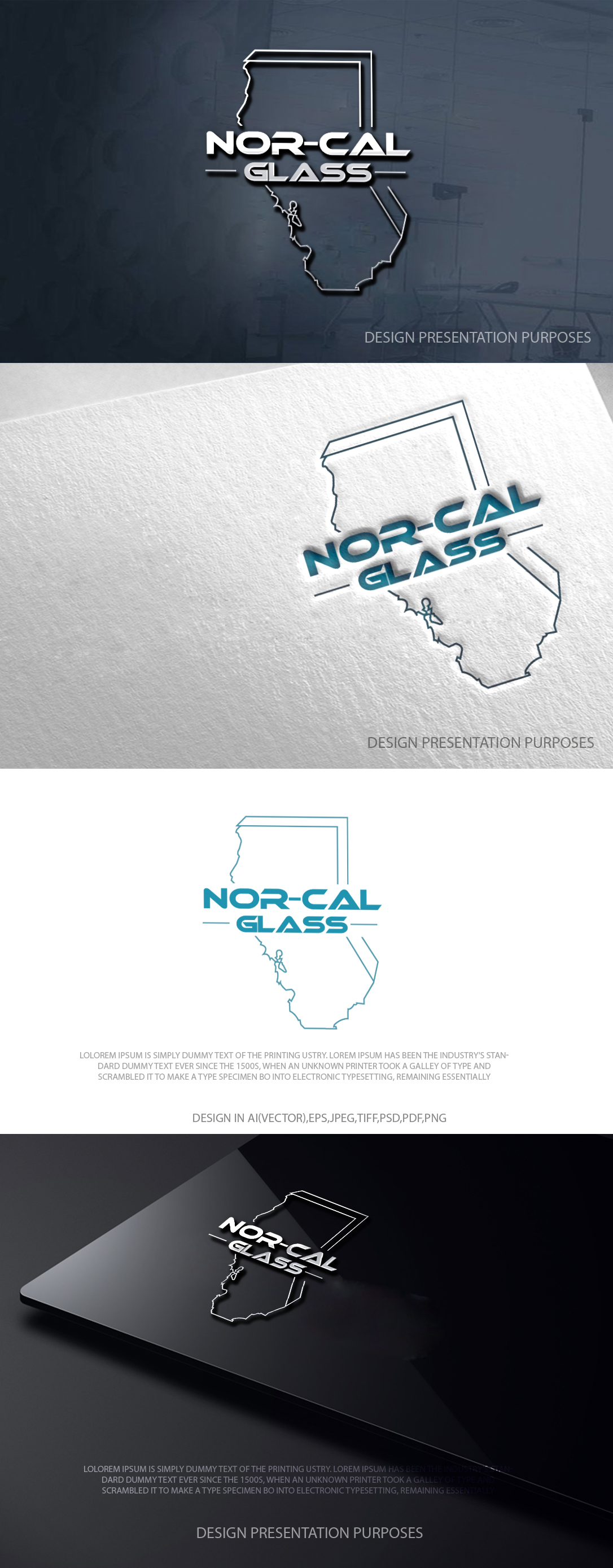 Logo Design by zebronicgraphic for Nor Cal glass | Design #36470491