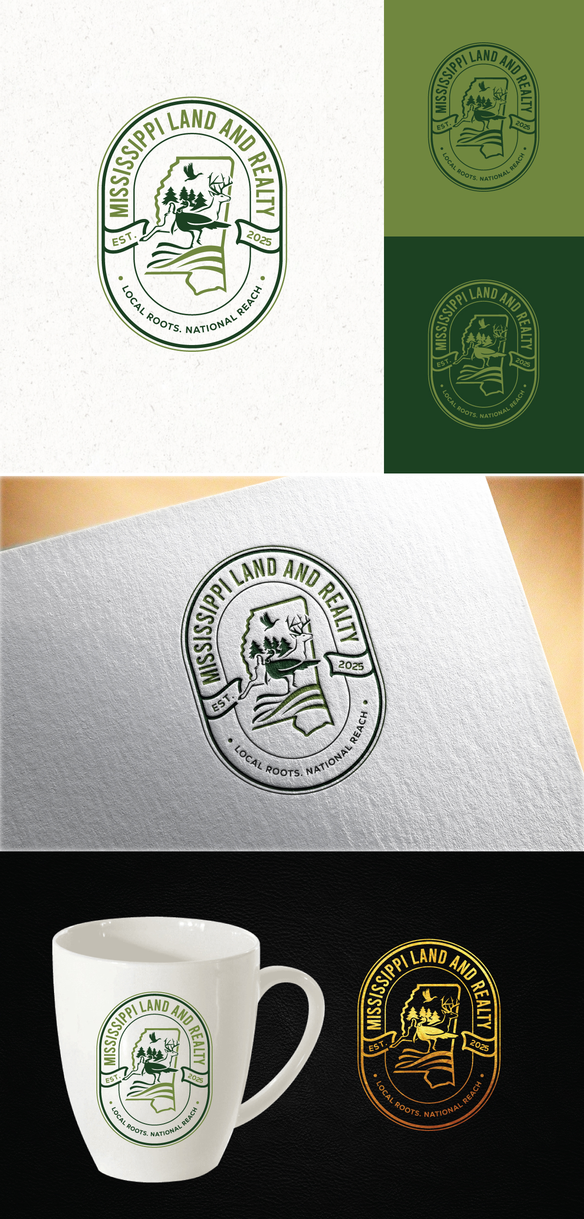 Logo Design by Logo Stock for Mississippi Land and Realty | Design #36475192