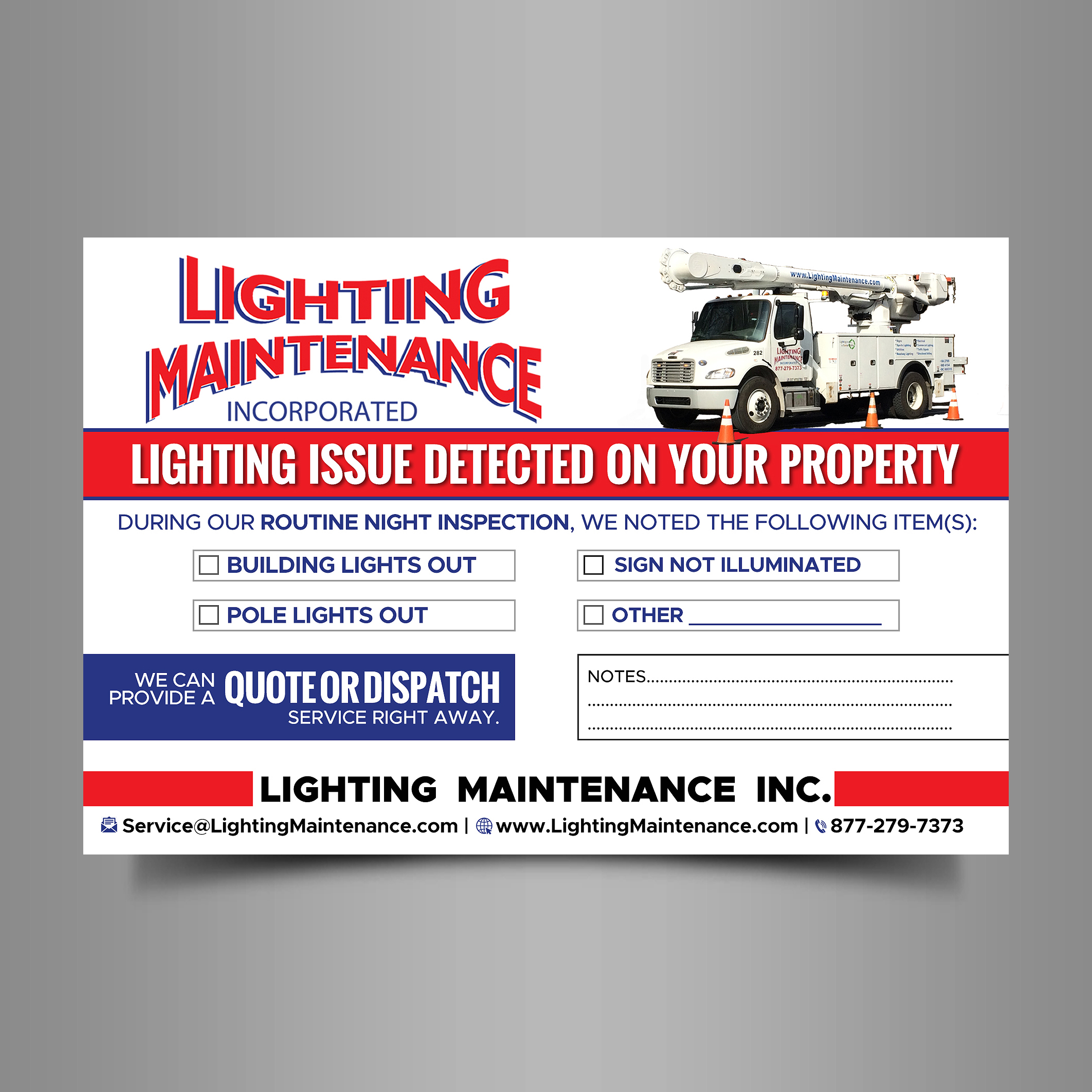 Postcard Design by Designers Hub for Lighting Maintenance Inc | Design #36488261