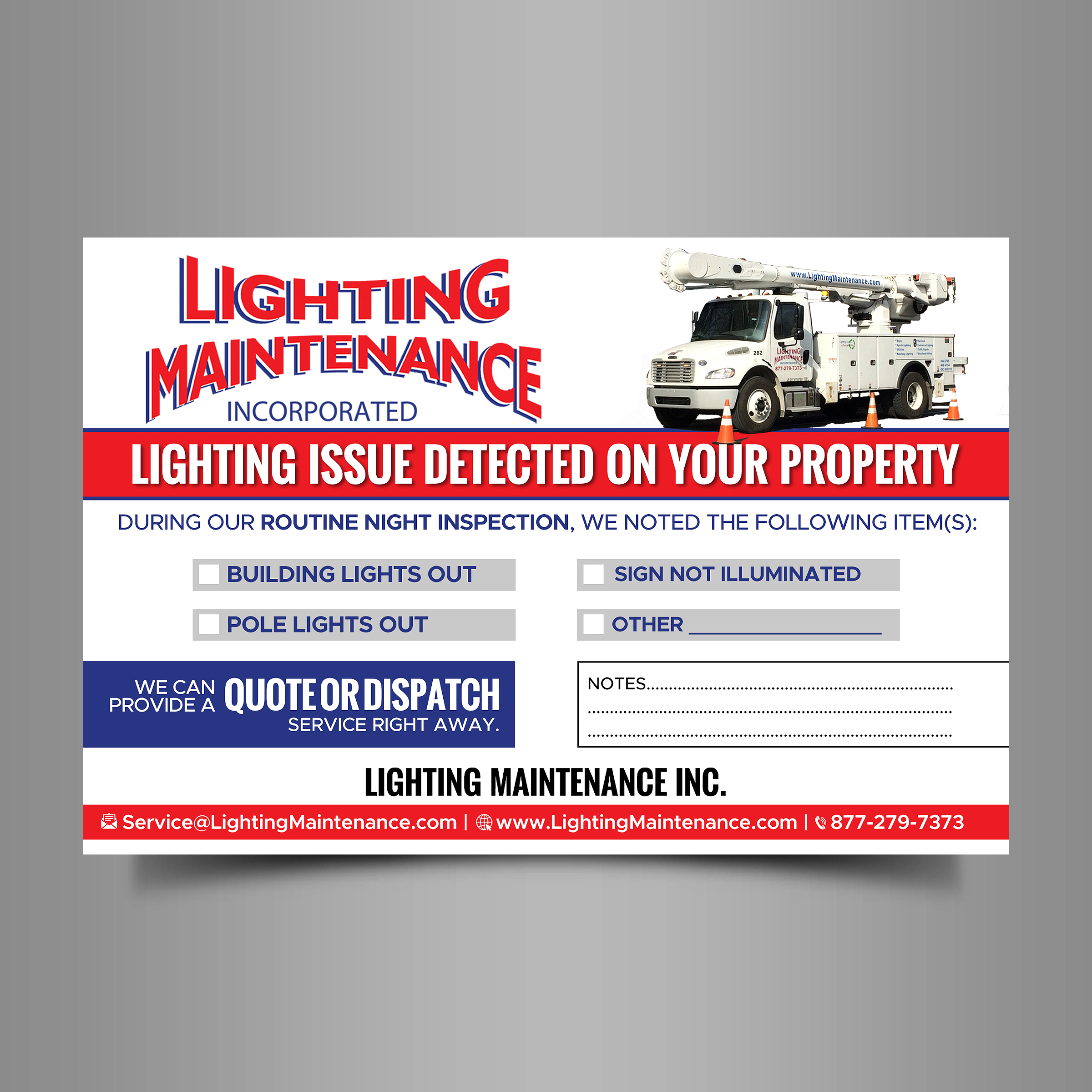 Postcard Design by Designers Hub for Lighting Maintenance Inc | Design #36488262