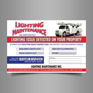 Postcard Design by Designers Hub for Lighting Maintenance Inc | Design: #36488262