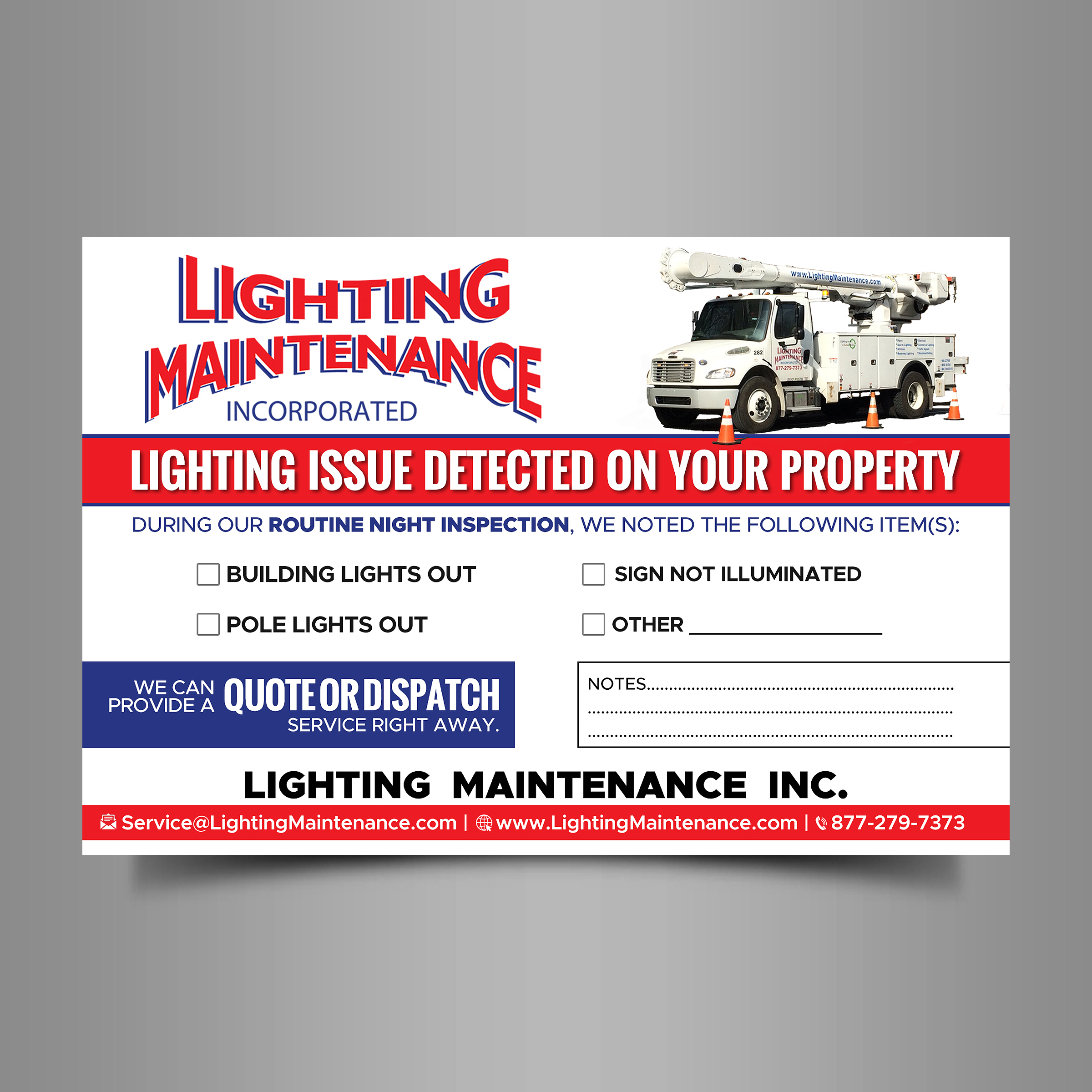 Postcard Design by Designers Hub for Lighting Maintenance Inc | Design #36488737