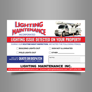 Postcard Design by Designers Hub for Lighting Maintenance Inc | Design: #36488737
