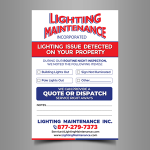 Postcard Design by Designers Hub for Lighting Maintenance Inc | Design: #36494767