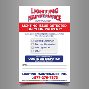 Postcard Design by Designers Hub for Lighting Maintenance Inc | Design: #36494768